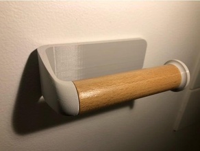 wooden toilet paper holder bathroom accessories design dispenser towel roll rouleau tissue toilettes wood 3d print model - Mito3D