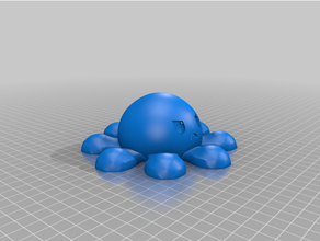 colère poulpe chibi mignonne copines mer animaux créatures jouet 3d print model - Mito3D