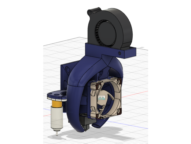 geeetech colmillo enfriamiento 40mm ventilador montar 5015 conducto a10 geetech hotend boquilla extrusor mascotas diana 3D print model - Mito3D