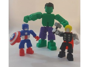 vingadores mini figuras açao figura capitão América hulk incrível miniatura miniaturas Thor thors martelo brinquedo 3d print model - Mito3D