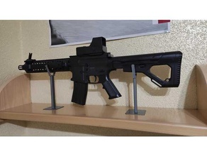 airsoft rifle estante soporte accesorios arma base cosplay fusil pistola m4a1 militar descanso 3d print model - Mito3D