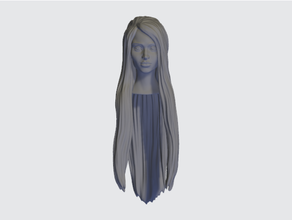 Süper uzun saç 3dkitbash dnd minyatür Zindanlar ejderhalar kadın stili Kitbash kitbashing mini minyatürler Kadın 3d print model - Mito3D