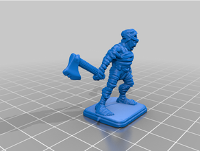 heroquest mummy axe 3d print model - Mito3D