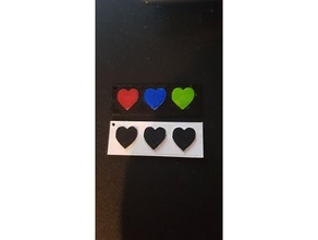 3 heart keychain simple 3d print model - Mito3D