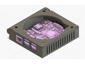 frambuesa pi 3b caso funda ender 3 aluminio perfil 2040 2020 montar 80mm ventilador crealidad Pro 3d print model - Mito3D