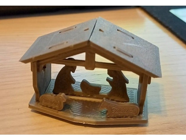 nativity scene kit card merry christmas optimized ornament gift 3D print model - Mito3D