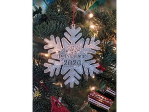 pandemic snowflake christmas ornament 3d print model - Mito3D