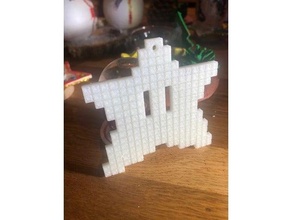 étoile pixel Noël décor décoration Jeu mario an ornement 3d print model - Mito3D