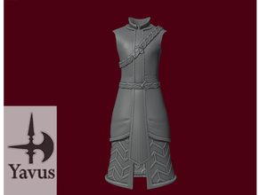 sleeveless caster robe - warlock cleric wizard monk sorcerer clothes dnd miniature 3d print model - Mito3D