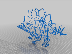 estegosaurio lowpoly 2d Arte dinosaurio 3d print model - Mito3D