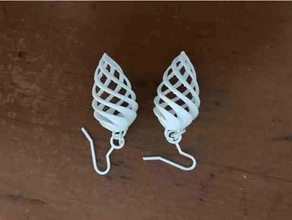 spirale boucle d'oreille boucles d'oreilles bijoux portable 3d print model - Mito3D