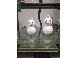 animale attraversamento pupazzo neve Natale ornamento poli liscio pallina decorazione gioco orizzonti 3d print model - Mito3D