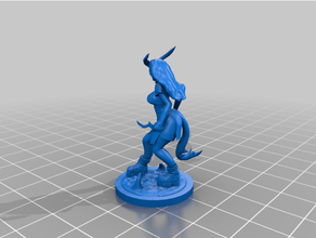 tiefling 2nd remix dnd dungeons dragons female miniature 3d print model - Mito3D