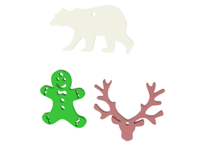 Noel hediye etiketleri önemsiz dekorasyon geyik zencefilli çörek adam kutup ayı ağaç 3d print model - Mito3D
