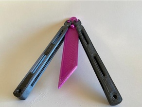 balisong butterfly knife fully 3d printed handle knives buttefly flip toy training 3d print model - Mito3D