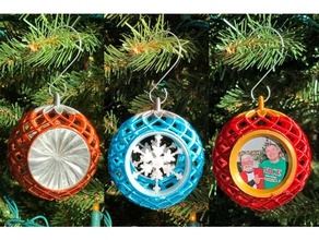 modular festive christmas ornaments decoration ornament happy holiday picture frame snowflake 3d print model - Mito3D
