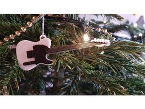 christmas ornament fender telecaster 3d print model - Mito3D