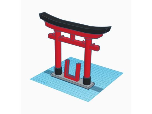 japanisch Amulett Halter Unterstützung v3 Japan torii 3D print model - Mito3D