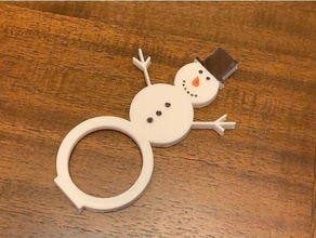 snowman napkin ring 3d print model - Mito3D