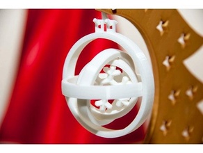 gyroscopic christmas orpiment snowflake 3d print model - Mito3D