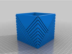 cube striee boite rangement 3d print model - Mito3D