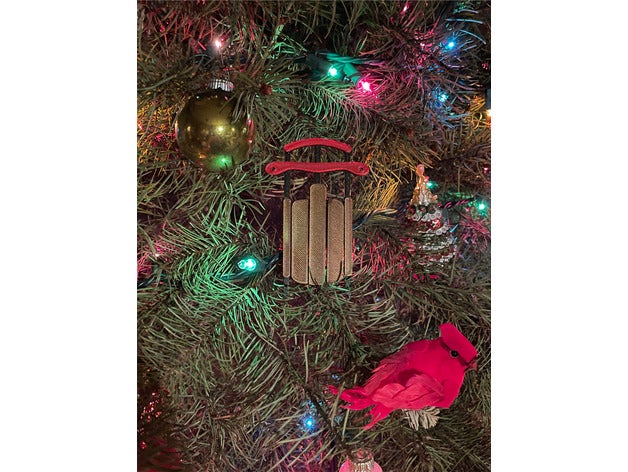 slitta Natale albero ornamento 3D print model - Mito3D