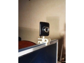 webcam clip conforme tenere controllo sicuro parametrico openscad Camera morsetto meccanismo sicurezza montare 3d print model - Mito3D
