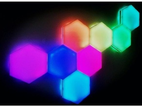 bricolaje diy hexaleaf electrónica LED nanohoja paneles wemos d1 mini ws2812b 3d print model - Mito3D