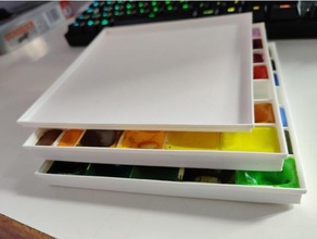 compact watercolor pan palette box 3d print model - Mito3D