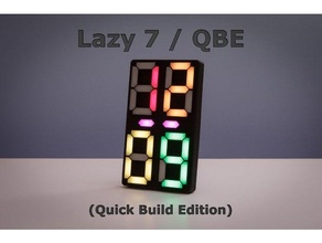 lazy 7 quick build edition segment arduino clock diy esp8266 fastled led strip leds neopixel nodemcu rtc ws2812 ws2812b 3d print model - Mito3D