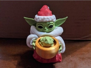 bebek Yoda Noel süs karakurbağası Sarı mandaloryalı 3d print model - Mito3D