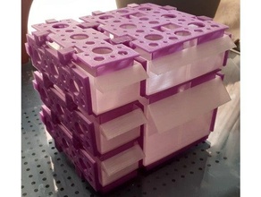 modular partes compartimiento contenedores envase adaptable cajones pequeña almacenamiento caja 3d print model - Mito3D