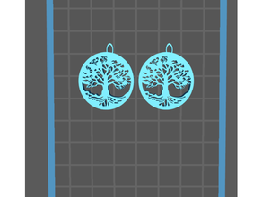 tree life earrings 3d print model - Mito3D