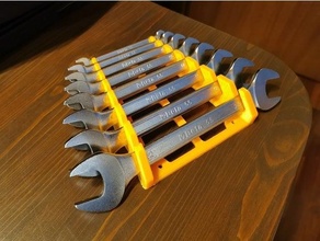 wrench holder pared montar caja fijo garaje organizador herramienta herramientas montaje llave inglesa 3d print model - Mito3D
