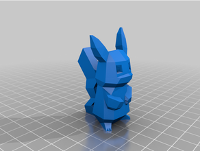 poly pikachu strong tail pokemon figures 3d print model - Mito3D