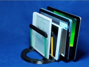 tablet storage rack desk organizer holder 3d print model - Mito3D