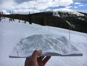 invierno parque esquí mapa Colorado elevación suelo corazón altura paisaje diseño montaña terreno topografía bandeja 3d print model - Mito3D