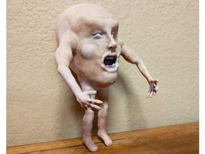 head man body creature creepy dnd miniature face 3d print model - Mito3D