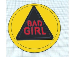 bad girl modular logo insert 3d print model - Mito3D
