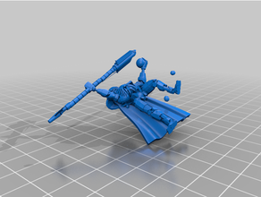 Morto vivo esqueleto reanimado senhor futuro 40k cyberpunk dnd necron escaravelho martelo guerra 3d print model - Mito3D