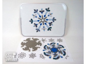 magnetic ice crystal mosaic puzzle fractal magnet snow snowflake winter 3d print model - Mito3D