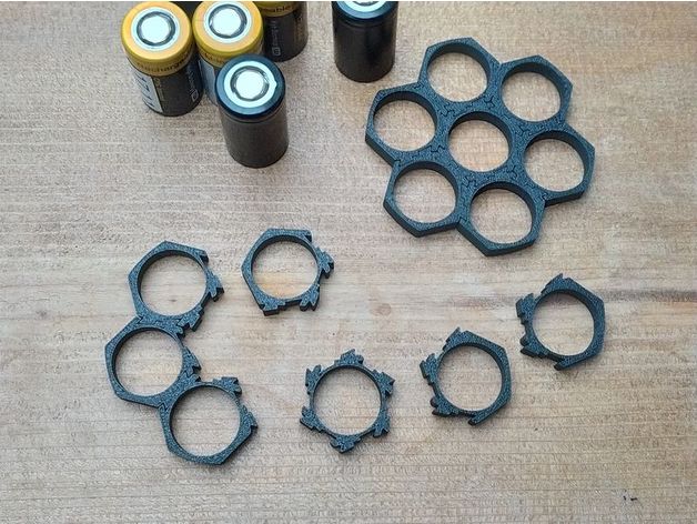 battery holder cell bracket 18350 18500 18650 3D print model - Mito3D
