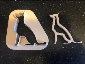 dog cookie cutter belgian malinois dogs wax 3d print model - Mito3D