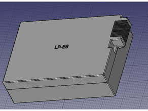 cânone lp e8 bateria adaptador freecad 3d print model - Mito3D