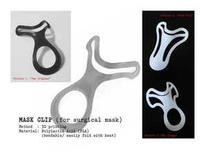 máscara apoyo acortar desechable cara covid 19 covidmask mascarilla clip ahorrador quirúrgico 3d print model - Mito3D
