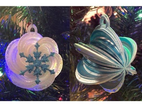 festoso Natale ornamenti 4 decorazione ornamento divertimento vacanza fiocco neve 3d print model - Mito3D
