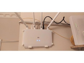 xiaomi mi router 4a giga r4a wall mount easy printable ac1200 hanger 3d print model - Mito3D