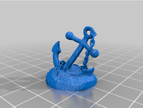 âncora tampo mesa espalhar terreno aquático dnd masmorras dragões fantasia jogos metal mini miniatura encenação rpg embaixo agua água 3d print model - Mito3D