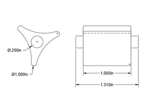 tape dispenser spool axle 3d print model - Mito3D