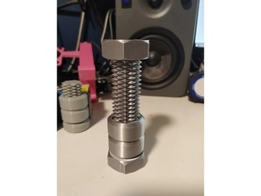 longer screw solid nut 3d print model - Mito3D